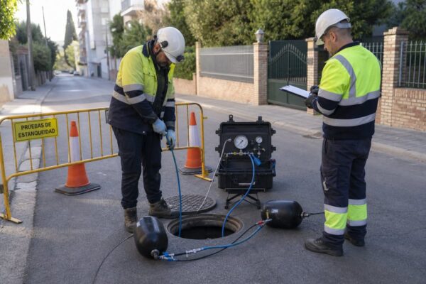 Escena IA de prueba de estanqueidad por tramos